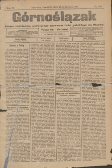 Górnoślązak : pismo codzienne, poświęcone sprawom ludu polskiego na Sląsku.R.4, nr 296 (28 grudnia 1905)