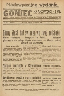 Goniec Krakowski. 1921, nr 78 (nadzwyczajne wydanie)