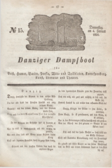 Danziger Dampfboot für Geist, Humor, Satire, Poesie, Welt- und Volksleben, Korrespondenz, Kunst, Literatur und Theater. Jg.6, № 15 (4 Februar 1836)