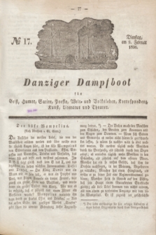 Danziger Dampfboot für Geist, Humor, Satire, Poesie, Welt- und Volksleben, Korrespondenz, Kunst, Literatur und Theater. Jg.6, № 17 (9 Februar 1836)