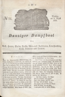 Danziger Dampfboot für Geist, Humor, Satire, Poesie, Welt- und Volksleben, Korrespondenz, Kunst, Literatur und Theater. Jg.6, № 94 (9 August 1836) + dod.