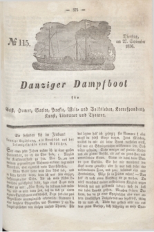 Danziger Dampfboot für Geist, Humor, Satire, Poesie, Welt- und Volksleben, Korrespondenz, Kunst, Literatur und Theater. Jg.6, № 115 (27 September 1836)