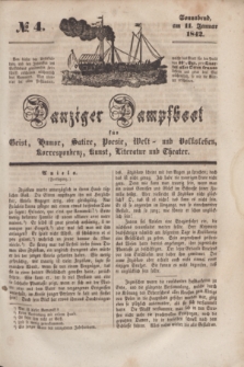 Danziger Dampfboot für Geist, Humor, Satire, Poesie, Welt- und Volksleben, Korrespondenz, Kunst, Literatur und Theater. [Jg.12], № 4 (11 Januar 1842) + dod.