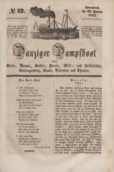 Das Dampfboot : allgemeines humoristisches Unterhaltungs- und Volksblatt für die Provinz Preussen und die angrenzenden Orte. [Jg.12], № 12 (29 Januar 1842) + dod.