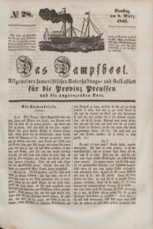 Das Dampfboot : allgemeines humoristisches Unterhaltungs- und Volksblatt für die Provinz Preussen und die angrenzenden Orte. [Jg.12], № 28 (8 März 1842) + dod.