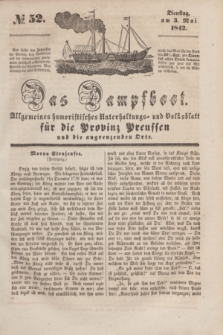 Das Dampfboot : allgemeines humoristisches Unterhaltungs- und Volksblatt für die Provinz Preussen und die angrenzenden Orte. [Jg.12], № 52 (3 Mai 1842) + dod.