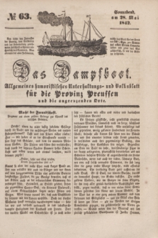 Das Dampfboot : allgemeines humoristisches Unterhaltungs- und Volksblatt für die Provinz Preussen und die angrenzenden Orte. [Jg.12], № 63 (28 Mai 1842) + dod.