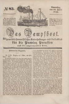 Das Dampfboot : allgemeines humoristisches Unterhaltungs- und Volksblatt für die Provinz Preussen und die angrenzenden Orte. [Jg.12], № 83 (14 Juli 1842) + dod.