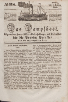 Das Dampfboot : allgemeines humoristisches Unterhaltungs- und Volksblatt für die Provinz Preussen und die angrenzenden Orte. [Jg.12], № 118 (4 October 1842) + dod.