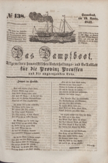 Das Dampfboot : allgemeines humoristisches Unterhaltungs- und Volksblatt für die Provinz Preussen und die angrenzenden Orte. [Jg.12], № 138 (19 November 1842) + dod.