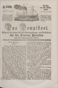 Das Dampfboot : allgemeines humoristisches Unterhaltungs- und Volksblatt für die Provinz Preussen und die angrenzenden Orte. [Jg.12], № 142 (29 November 1842) + dod.