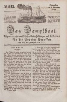 Das Dampfboot : allgemeines humoristisches Unterhaltungs- und Volksblatt für die Provinz Preussen und die angrenzenden Orte. [Jg.12], № 143 (1 December 1842) + dod.
