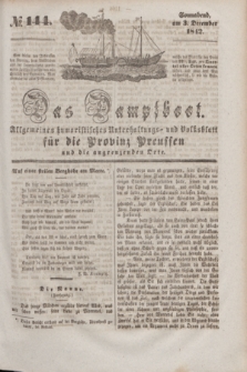 Das Dampfboot : allgemeines humoristisches Unterhaltungs- und Volksblatt für die Provinz Preussen und die angrenzenden Orte. [Jg.12], № 144 (3 December 1842) + dod.