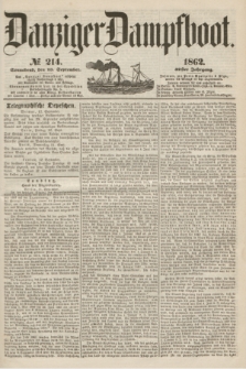 Danziger Dampfboot. Jg.32, № 214 (13 September 1862)