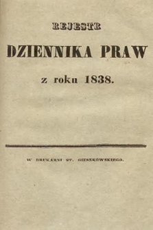 Dziennik Praw. 1838 |PDF|
