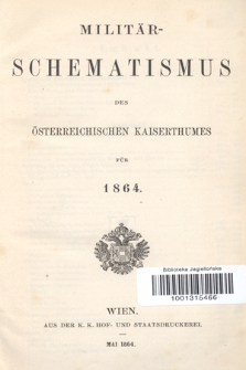 Militär-Schematismus des Österreichischen Kaiserthumes für 1864