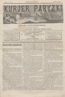 Kurjer Paryzki : dwutygodnik polityczny- literacki- społeczny : organ patrjotyczny polski. R.3, Nº 49 (15 września 1883)