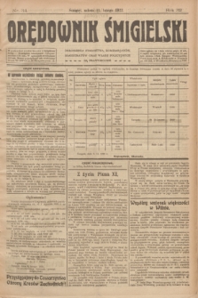 Orędownik Śmigielski. R.32, nr 34 (11 lutego 1922)