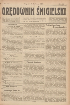 Orędownik Śmigielski. R.32, nr 37 (15 lutego 1922)