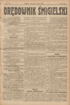 Orędownik Śmigielski. R.32, nr 46 (25 lutego 1922)