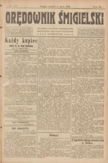 Orędownik Śmigielski. R.32, nr 53 (5 marca 1922)
