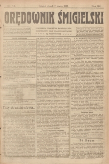 Orędownik Śmigielski. R.32, nr 54 (7 marca 1922)