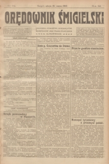 Orędownik Śmigielski. R.32, nr 64 (18 marca 1922)