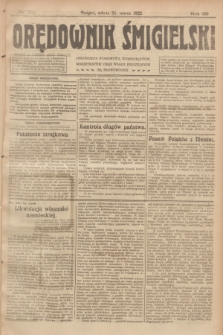 Orędownik Śmigielski. R.32, nr 70 (25 marca 1922)