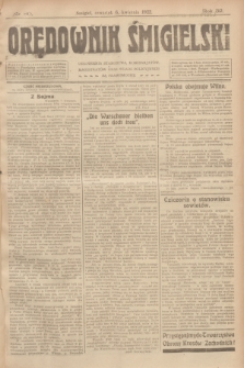 Orędownik Śmigielski. R.32, nr 80 (6 kwietnia 1922)