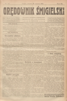 Orędownik Śmigielski. R.32, nr 91 (20 kwietnia 1922)