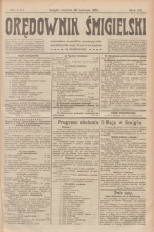 Orędownik Śmigielski. R.32, nr 100 (30 kwietnia 1922)
