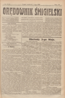 Orędownik Śmigielski. R.32, nr 105 (7 maja 1922)