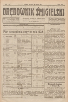 Orędownik Śmigielski. R.32, nr 111 (16 maja 1922)