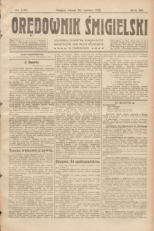 Orędownik Śmigielski. R.32, nr 138 (20 czerwca 1922)