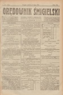 Orędownik Śmigielski. R.32, nr 154 (9 lipca 1922)