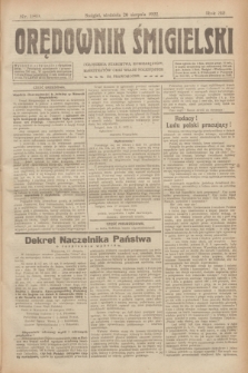 Orędownik Śmigielski. R.32, nr 189 (20 sierpnia 1922)