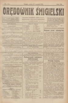Orędownik Śmigielski. R.32, nr 211 (16 września 1922)