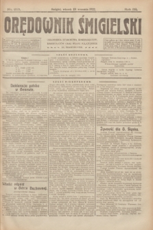 Orędownik Śmigielski. R.32, nr 213 (19 września 1922)