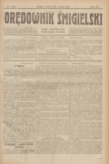 Orędownik Śmigielski : pismo poświęcone wszystkim stanom. R.32, nr 218 (24 września 1922)