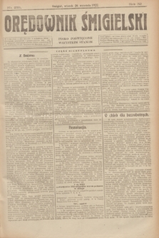 Orędownik Śmigielski : pismo poświęcone wszystkim stanom. R.32, nr 219 (26 września 1922)