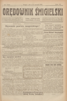 Orędownik Śmigielski : pismo poświęcone wszystkim stanom. R.32, nr 223 (30 września 1922)