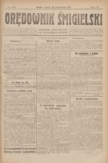 Orędownik Śmigielski : dziennik bezpartyjny dla wszystkich stanów. R.32, nr 231 (10 października 1922)