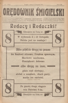Orędownik Śmigielski : dziennik bezpartyjny dla wszystkich stanów. R.32, nr 252 (4 listopada 1922)