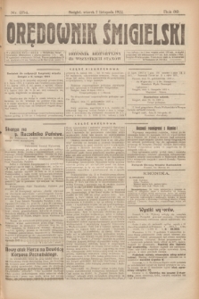 Orędownik Śmigielski : dziennik bezpartyjny dla wszystkich stanów. R.32, nr 254 (7 listopada 1922)
