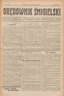 Orędownik Śmigielski : dziennik bezpartyjny dla wszystkich stanów. R.32, nr 255 (8 listopada 1922)