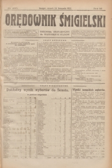Orędownik Śmigielski : dziennik bezpartyjny dla wszystkich stanów. R.32, nr 260 (14 listopada 1922)