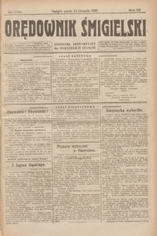 Orędownik Śmigielski : dziennik bezpartyjny dla wszystkich stanów. R.32, nr 269 (24 listopada 1922)