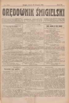 Orędownik Śmigielski : dziennik bezpartyjny dla wszystkich stanów. R.32, nr 272 (28 listopada 1922)