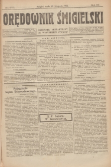 Orędownik Śmigielski : dziennik bezpartyjny dla wszystkich stanów. R.32, nr 273 (29 listopada 1922)