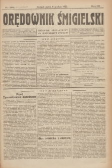 Orędownik Śmigielski : dziennik bezpartyjny dla wszystkich stanów. R.32, nr 281 (8 grudnia 1922)